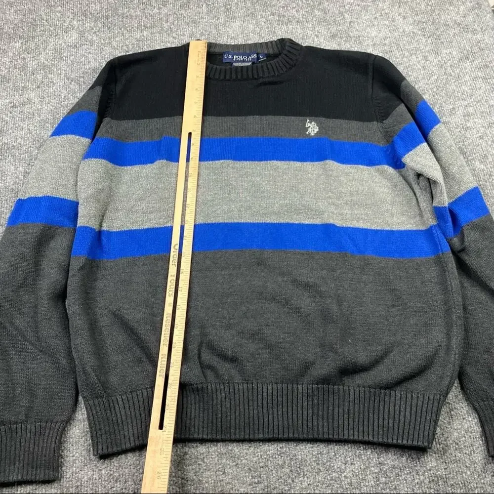 US Polo Association stripped weater Size‎ large color block blue black